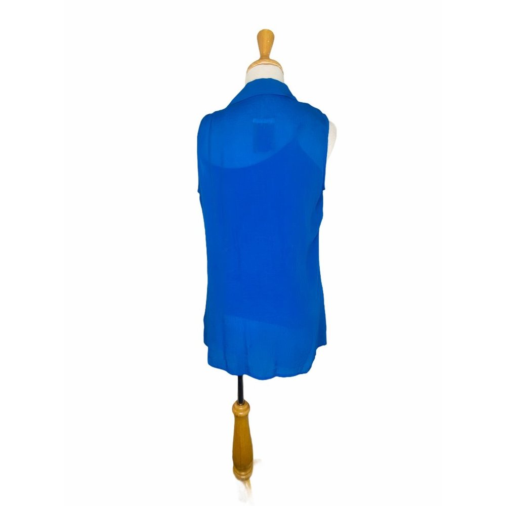 New with Tags Fever Ladies Sleeveless Tunic Top Layered Size Small Cobalt Blue - Picture 5 of 10